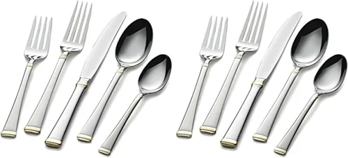 Vista 10 de Mikasa Bravo - Juego de 6 piezas de acero inoxidable 18/10, cucharas de servir, tenedor, servidor de tartas, cucharón de salsa, cubiertos pulidos