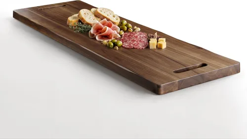 Vista 8 de TIDITA Tabla de Charcutería Grande de Madera de Acacia de 24" con Asas - Tablas de Madera Extra Largas para Servir Quesos - Plato Rectangular