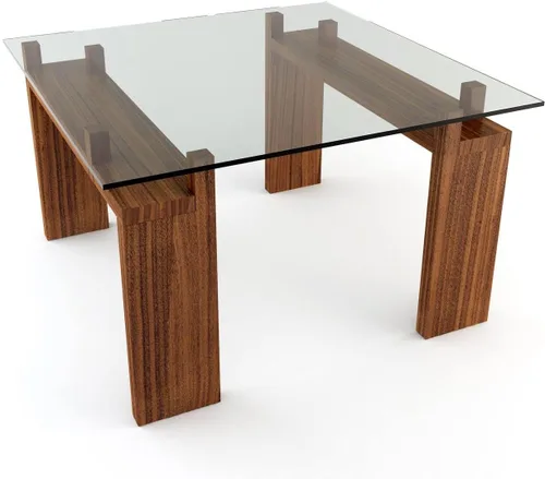 Vista 6 de Superficie de mesa de vidrio templado transparente cuadrada de 18 pulgadas con borde plano pulido y 1/4 de pulgada de grosor para mesas de comedor