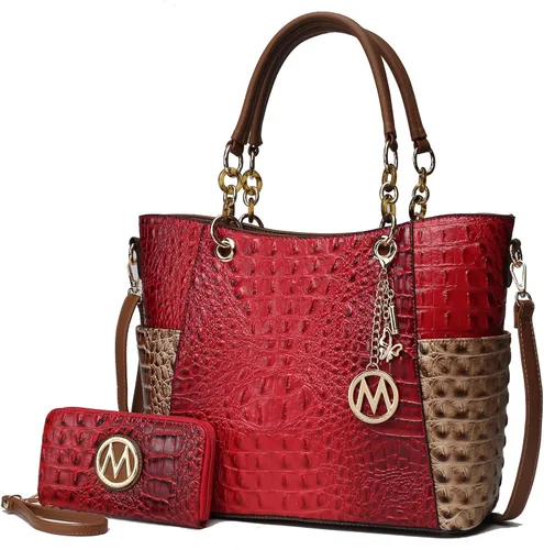 Vista 29 de MKF Collection - Juego de bolsa de mano para mujer, con cartera y asa superior, de piel vegana