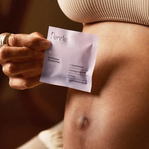 Vista 6 de Perelel Paquete prenatal del primer trimestre, multivitamínico con folato, vitamina D, Omega 3, hierro y jengibre, apoyo nutricional