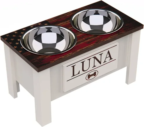 Vista 11 de GTW Soporte de Cuenco Elevado Personalizado para Perros Grandes, Medianos, Pequeños y Extra Pequeños - Cuencos de Acero Inoxidable para Comida