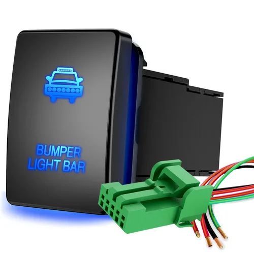Vista 10 de Nilight Interruptor de Batería de Botón de Encendido/Apagado AUX 12V con Cable Conector Kit de Reemplazo de 1.28" x 0.87" para Toyota Sequoia