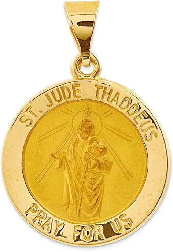Vista 9 de Collar con colgante de medalla de San Judas Tadeo de San Judas de San Judas Patrón San Tadeo joyería fina religiosa para mujeres regalos para ella