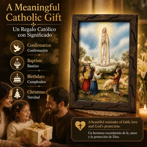 Vista 6 de Mrcjsales: imagen de Nuestra Señora de Fátima Virgen de Fátima, pintura al óleo, 24 x 36 pulgadas, 13 x 18 pulgadas, 10 x 12 pulgadas, imagen