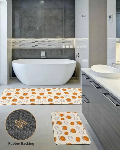 Vista 5 de Tapete de baño para bañera, antideslizante, de secado rápido y absorbente, de tierra de diatomeas, para fregadero de cocina, lavable, color naranja