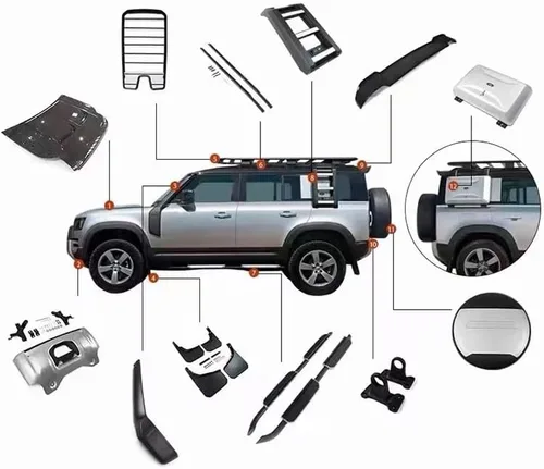 Vista 5 de Protector de parachoques delantero negro para Land Rover Defender 2D 4D 90 110 2020-2023