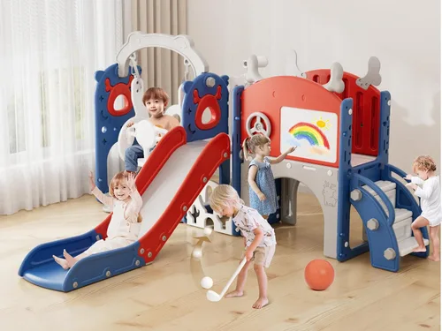 Vista 10 de XJD - Juego de tobogán y columpio 13 en 1 para niños pequeños, tobogán para niños de 1 año en adelante, juego de exterior para niños pequeños