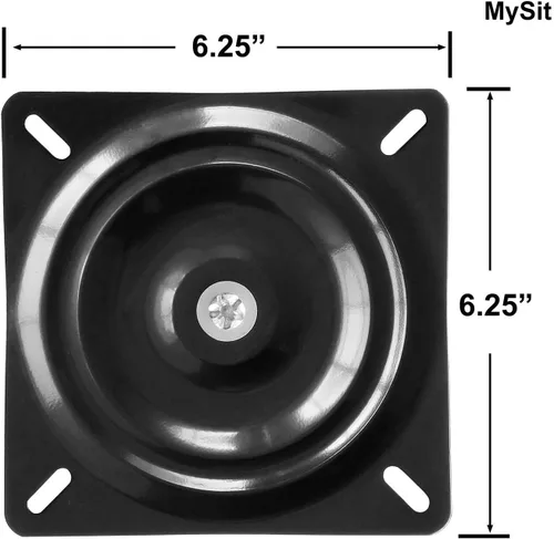 Vista 2 de MySit Taburete de bar resistente de 6.25 pulgadas de repuesto de placa giratoria, mecanismo giratorio cuadrado para silla reclinable o muebles