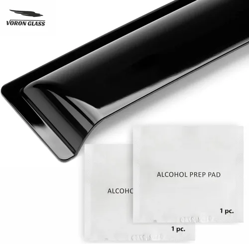 Vista 8 de Voron Glass Protectores de lluvia extra duraderos con cinta adhesiva para Chevrolet (Chevy) Silverado 2500HD/3500HD 2007-2014 cabina extendida Negro