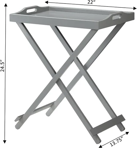 Vista 3 de Pemberly Row Mesa de bandeja plegable en gris
