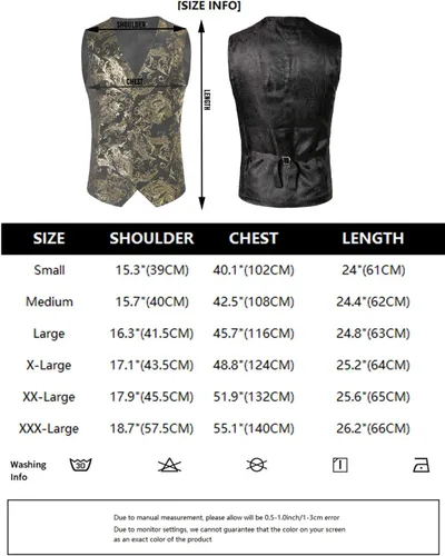 Vista 7 de ZEROYAA Chaleco de traje de cuello en V con estampado de cachemira metálico para hombre, chaleco de esmoquin