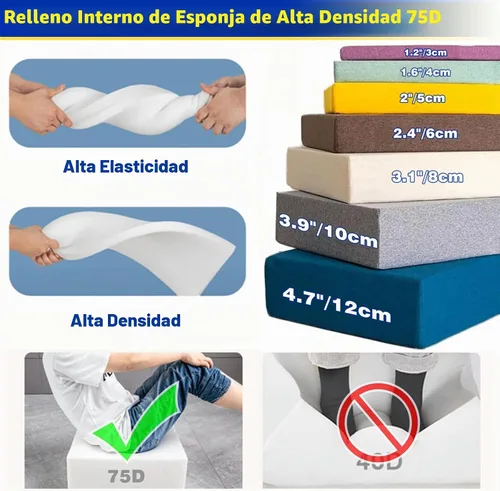 Vista 8 de Cojín de banco personalizado, cojines de asiento de ventana para interiores, cojines de banco para muebles de interior, almohadillas de banco