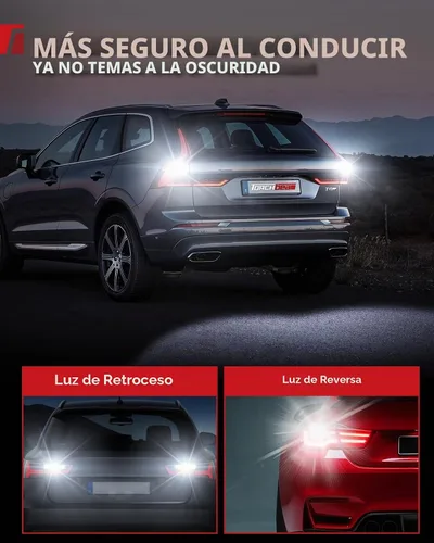 Vista 9 de Torchbeam 7440 7443 LED Bombilla de luz inversa 6000K Luz de Blanco 6000K