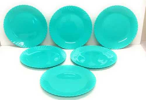 Vista 2 de Mintra Home Colección Curly (placa de 11.75 pulgadas, 6 unidades, verde azulado)