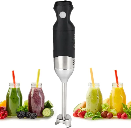 Vista 2 de Batidora de inmersión de mano de 220 W, acero inoxidable de 7 pulgadas con 8 velocidades, 110 V + cobertura de 1 año y soporte de chef profesional