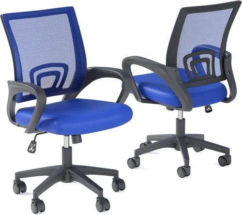 Vista 10 de OS MOTOR Silla de oficina en casa, silla de escritorio ergonómica de malla Negro