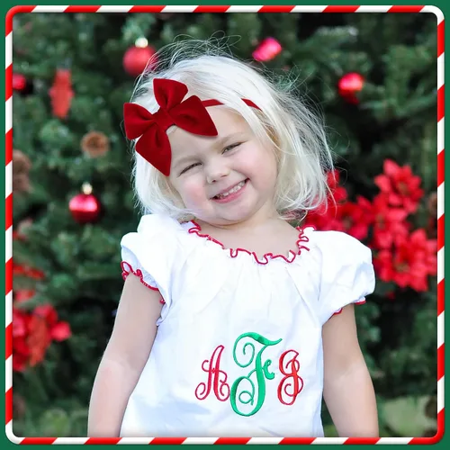 Vista 3 de YanJie Diademas de Navidad para bebé y niñas, lazos de terciopelo para recién nacidos, lazo de marinero, diadema de nailon, suave y elástico, lazo