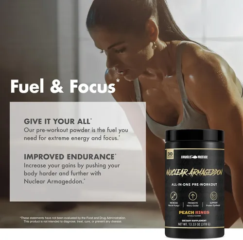 Vista 8 de Anabolic Warfare Nuclear Armageddon - Polvo de preentrenamiento para hombres y mujeres con L-citrulina, beta alanina en polvo y cafeína