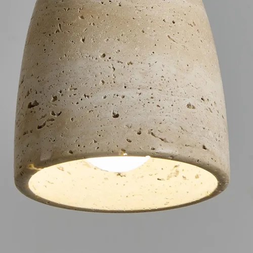 Vista 6 de Vintage Solid Wood Pendant Light Japanese Style Simple Bedside Hanging Lamp Modern Small Yellow Travertine Chandeliers for Kitchen Island Living