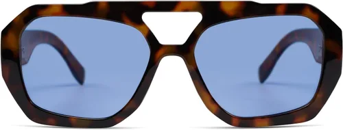Vista 3 de SOJOS Lentes de sol de aviador de moda para mujer y hombre, polarizados, hexagonales, cuadrados, de doble puente, inspirados en diseñadores, SJ2288