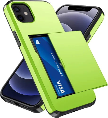 Vista 52 de Qinmay Funda compatible con iPhone 7 Plus/8 Plus con tarjetero, doble capa a prueba de golpes, funda protectora resistente con ranura oculta Negro