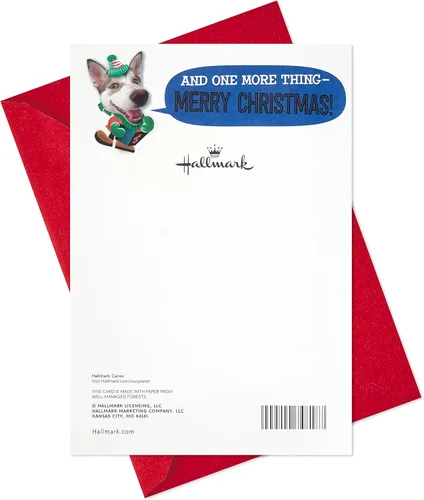 Vista 10 de Hallmark Tarjeta de Navidad (perro juguetón, diseño interior de tarjeta)