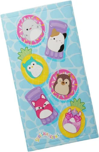 Vista 5 de Franco Squishmallows - Juego de edredón súper suave, juego de sábanas y toallas de playa (7 piezas)
