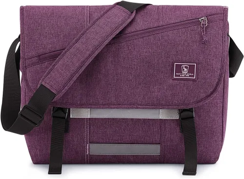 Vista 9 de OIWAS Bolsa tipo mensajero para hombre, 14 pulgadas, bolsa cruzada para computadora portátil, bolsa de hombro, bolsa de hombro para universidad