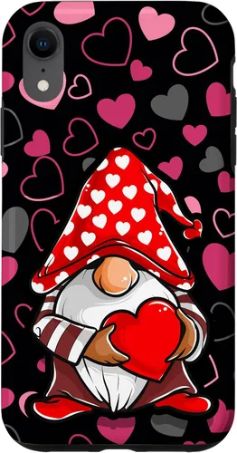 Vista 25 de Cute Gnome Valentine Heart Pattern Cozy Love Design Case for iPhone 17
