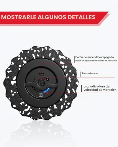 Vista 6 de FITINDEX Rodillo de espuma vibratoria para ejercicio,4 velocidades de Negro