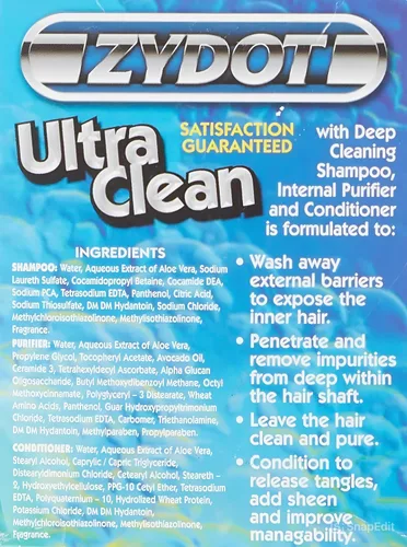 Vista 6 de Zydot Ultra Clean Kit de champú desintoxicante para desintoxicación, limpiar y limpiar tu folículo piloso. Limpieza casi instantánea, eliminación