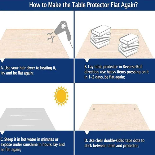 Vista 4 de Protector de mesa de comedor impermeable de PVC, almohadillas protectoras de plástico antideslizante, cubierta de mantel de vinilo para cocina