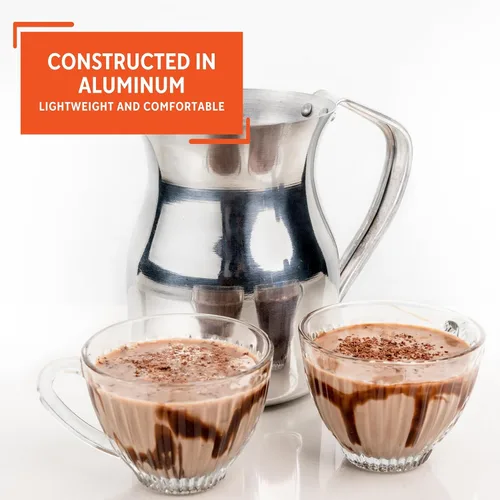 Vista 3 de IMUSA EE. UU. 1 Qt - Chocolatera tradicional de aluminio, color plateado