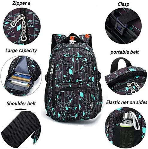 Vista 6 de VILINKOU - Mochila escolar de alta capacidad para niñas y niños, bolsas de carretilla rodante, seis ruedas para escalar escaleras, Varios