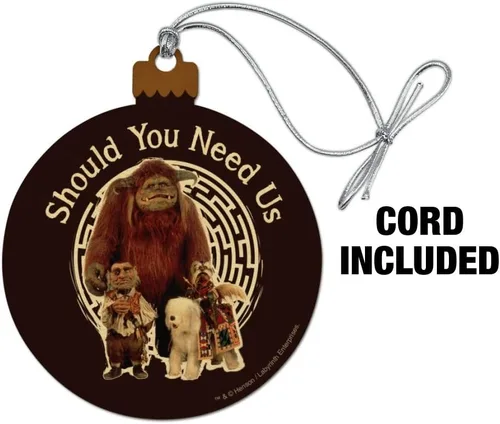 Vista 2 de GRAPHICS & MORE Should You Need Us Laberinto con Ludo Hoggle y Didymus - Adorno navideño de madera para árbol de Navidad