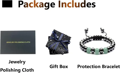 Vista 7 de Pulsera de triple protección para traer suerte y prosperidad hematita negra obsidiana ojo de tigre, pulsera Fengshui para mujeres y hombres