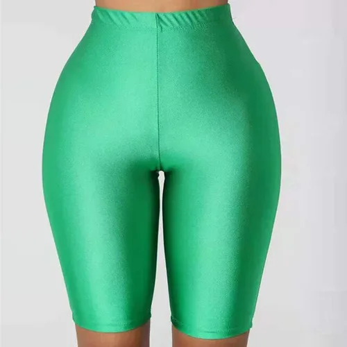 Vista 5 de Pantalones cortos de yoga para mujer, elásticos, de cintura alta, leggings de moda, pantalones deportivos casuales, pantalones cortos