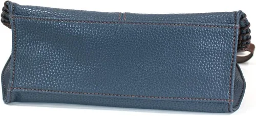 Vista 8 de Chala Encantadora Bolsa Cruzada de Hombro Con Solapa Superior y Cremallera NegroMarrón Oscuro