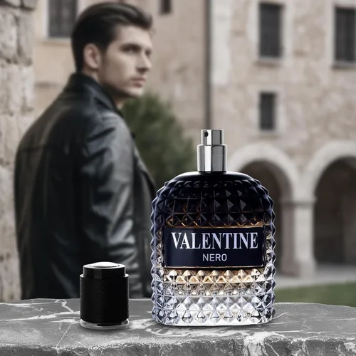 Vista 8 de Valentine Nero para hombre, colonia aromática amaderada, 3.4 onzas líquidas