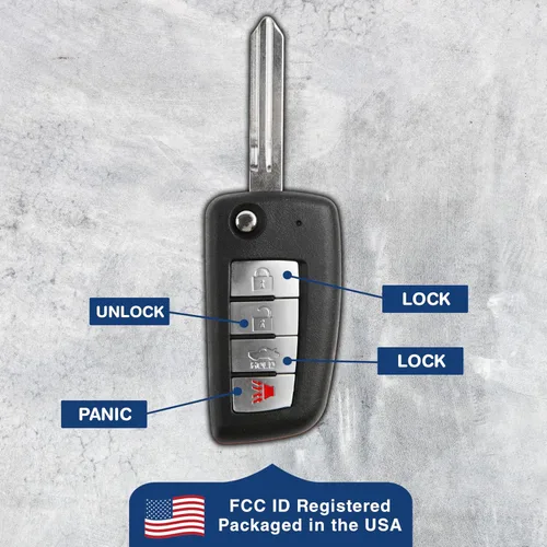 Vista 6 de KeylessOption Llavero de repuesto para Nissan Rouge Murano Infinit Git 2002 2003 2004 2005 2006 2007 2008 2009 2010 2011 2012 2013 2014 2015 2016