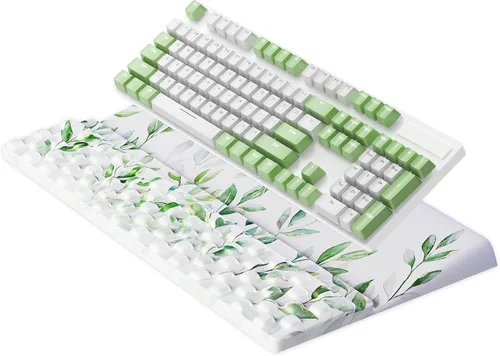 Vista 8 de Ospelelf Almohadilla para reposamuñecas para teclado, cómodo soporte ergonómico para teclado, accesorios de escritorio de oficina, artículos Anémona