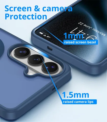 Vista 6 de Vansdon Funda para Samsung Galaxy S24 Plus, S25 Plus, S26 Plus, azul marino