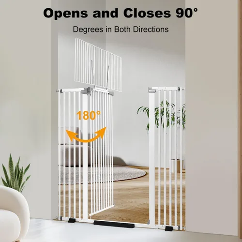Vista 4 de Puerta para gatos extra alta de 68", se adapta a aberturas anchas de 30.5"-47.5" con kits de extensión de 2.75", 5.5" y 8.25", espacio extra