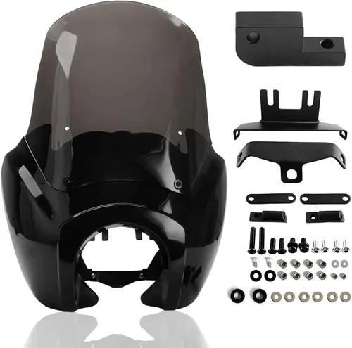 Vista 9 de FATECIM Carenado de faro con parabrisas transparente de 15 pulgadas para Harley Dyna T-Sport FXDXT FXD FXDC FXDB FXDL FXDLS