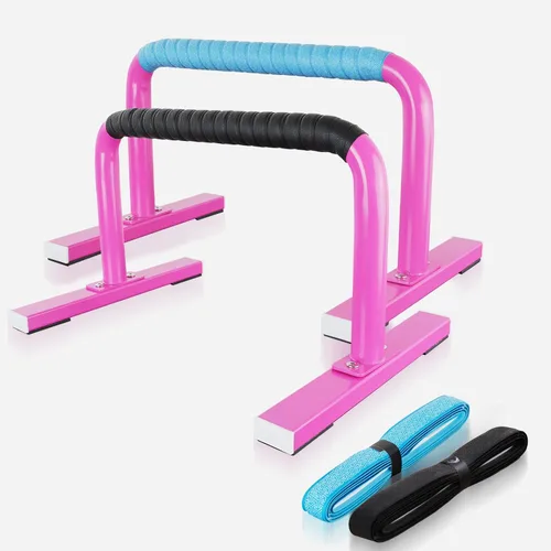 Vista 10 de Paraletas de entrenamiento de fuerza, barras de flexión, asas de flexiones, equipo de calistenia para entrenamiento en casa, barras de gimnasia