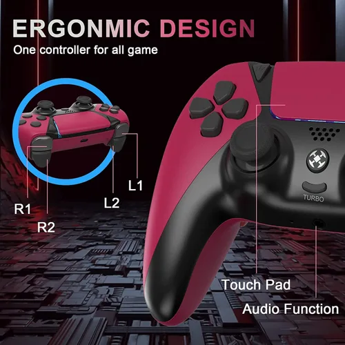 Vista 5 de OUBANG Control para controlador de PS4, control remoto de juego para controlador Elite PS4 con turbo, Steam Gamepad funciona con Playstation 4