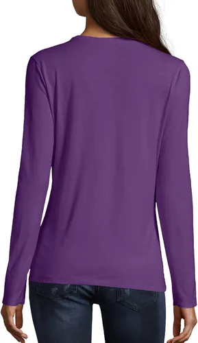 Vista 2 de Hanes Perfect-T Camiseta de manga larga con cuello en V para mujer
