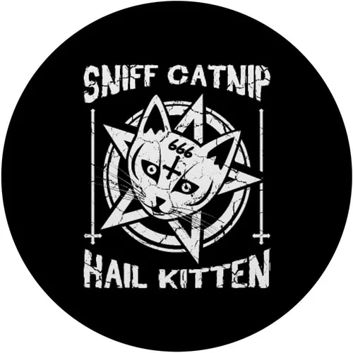 Vista 3 de Sniff Catnip Hail Kitten Death Metal Cat Satan Rock Music PopSockets intercambiables PopGrip