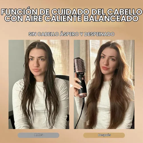 Vista 6 de Aleath Cepillo secador de pelo para viajes: regalos 2026 para mujeres - Pequeño cepillo de aire caliente con doble voltaje automático - Cepillo